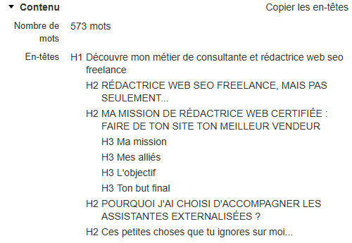 exemple de structure de balises hn