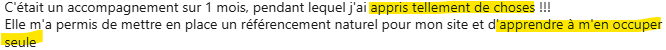 message client sur mon coaching SEO